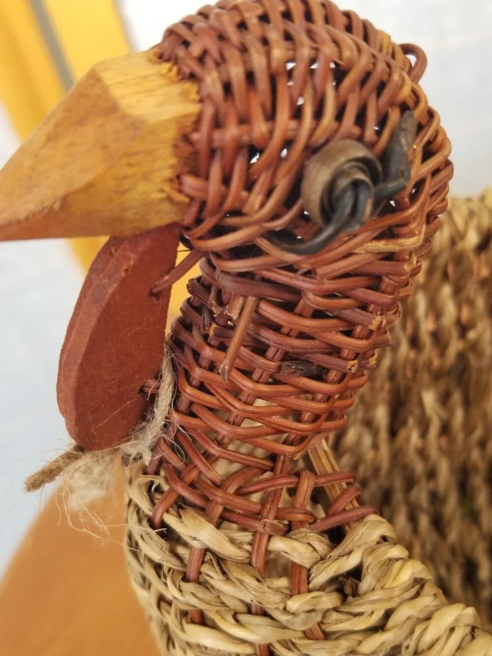 Vintage Wicker Turkey Basket Farmhouse Cottage Country Bird